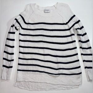 Old Navy Women's Sweater with Navy Stripes made with Cotton & Viscose
